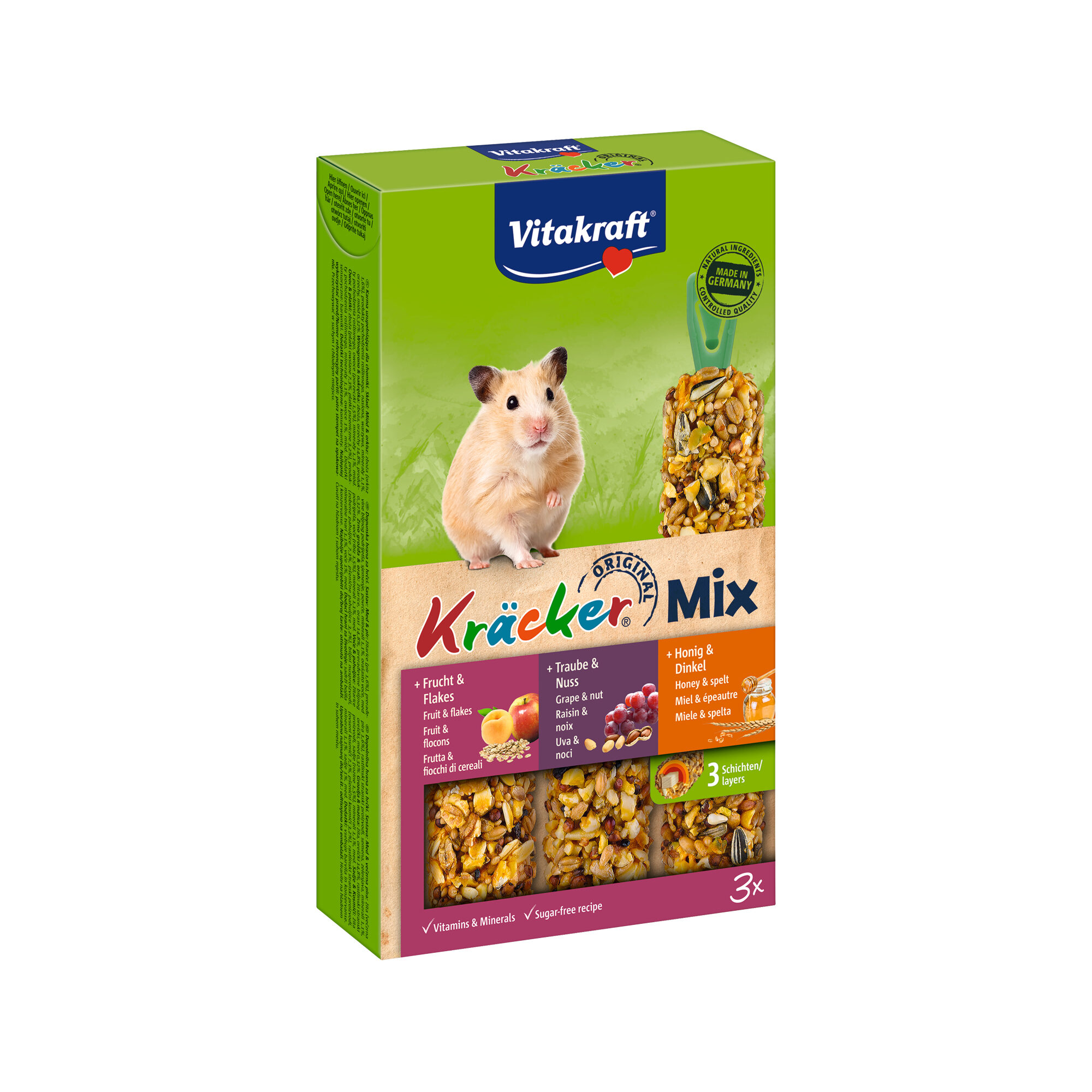 Vitakraft Kräcker Trio-Mix Hamster - Honing, Noot & Fruit