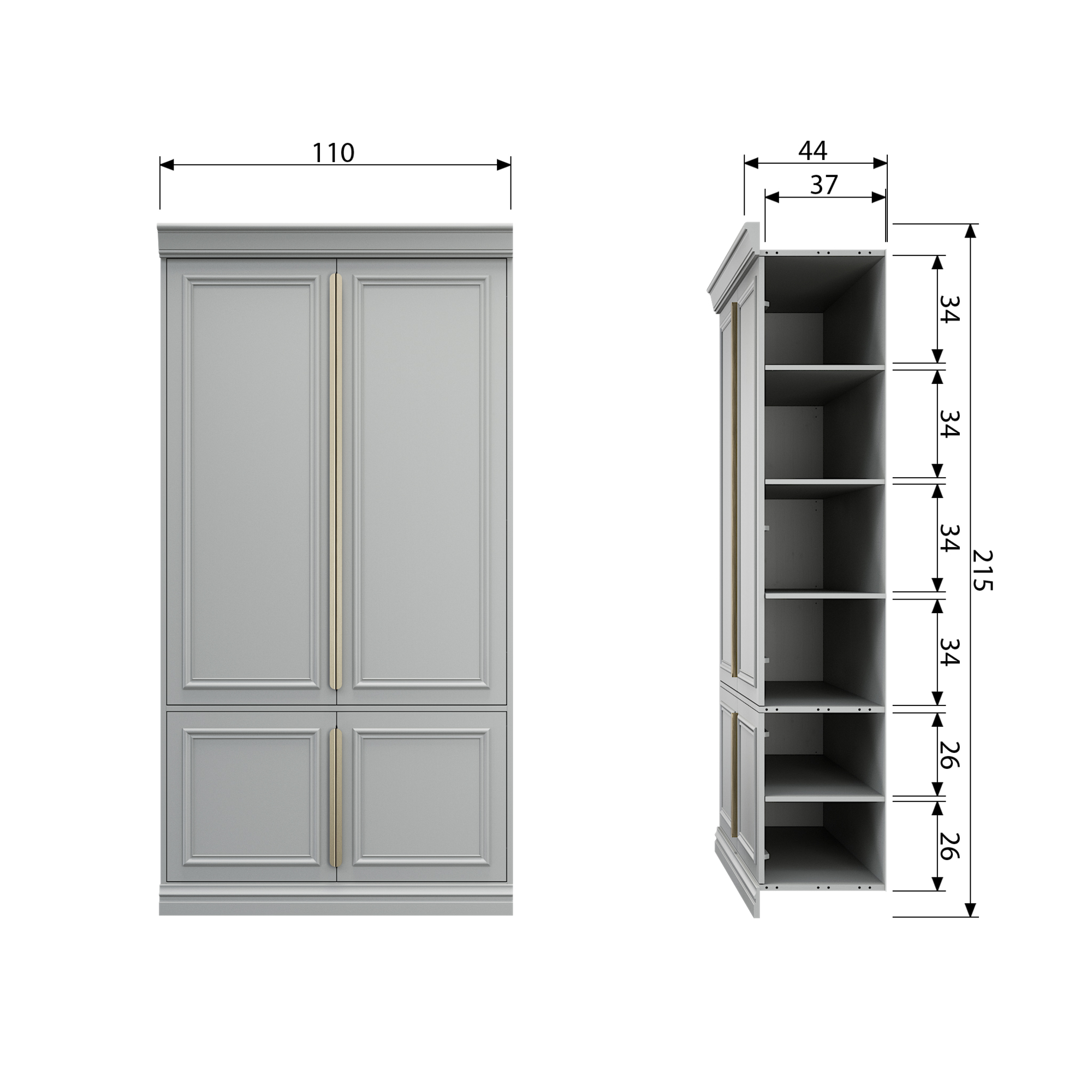 Kast Organize 44 Grenen - Mist