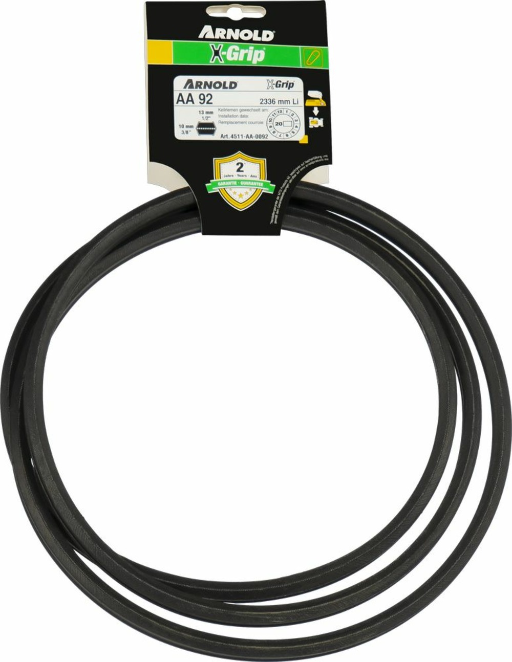 Courroie hexagonale x-grip de type aa 92