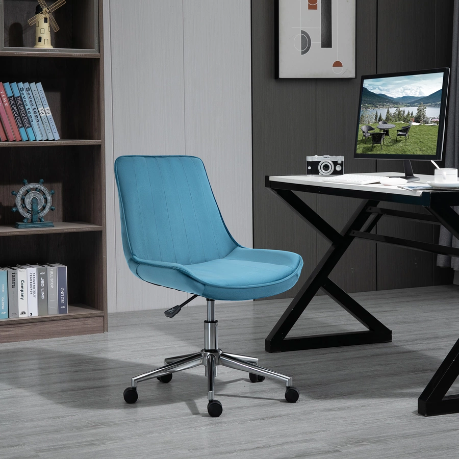 HOMCOM Drehstuhl im Retro-Stil blau