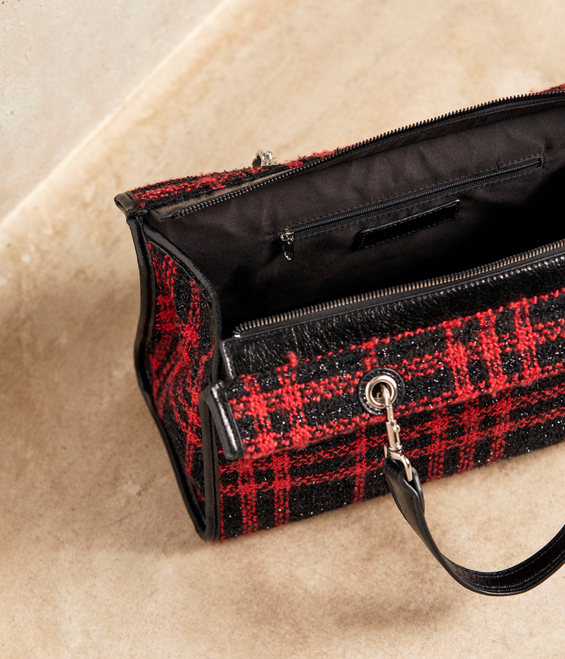 Sac noir tweed Alphonsa