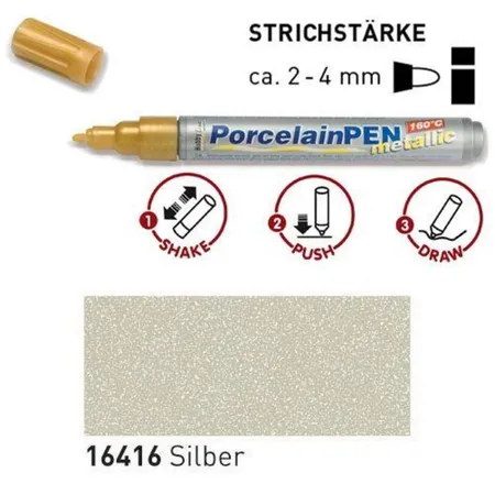 KREUL PorcelainPen metallic 160°C Silber