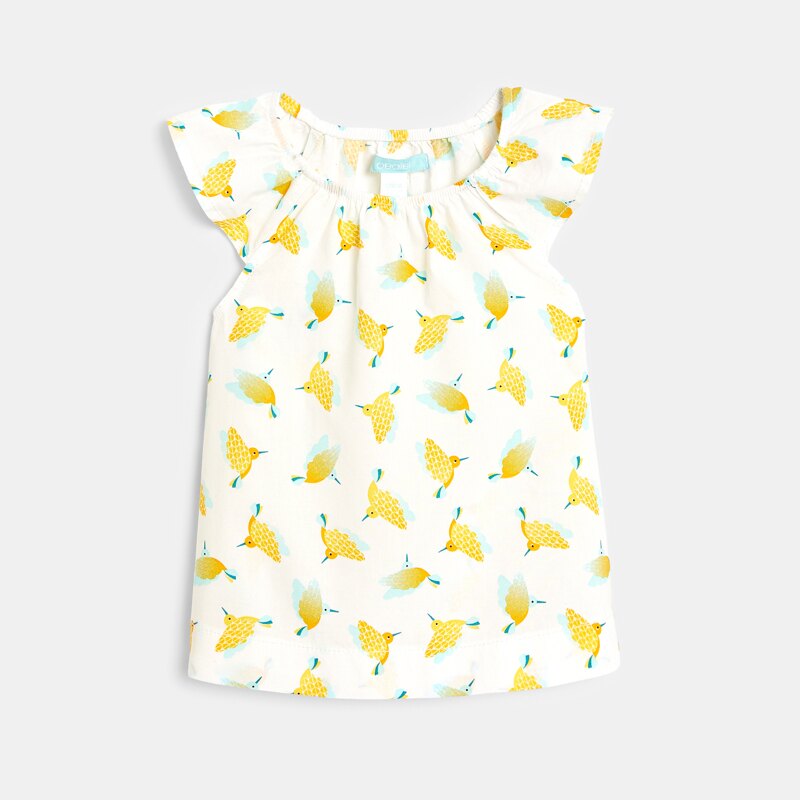 Blouse imprimée colibris bébé fille Gris ou noir