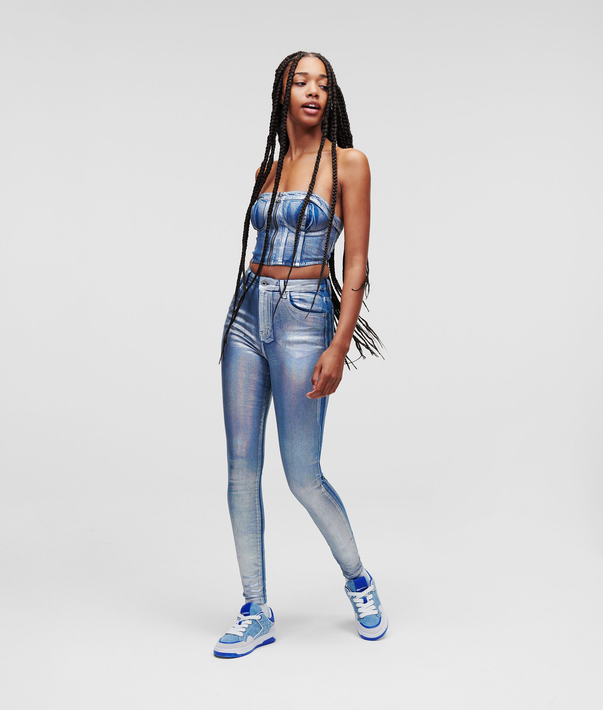 JEAN SKINNY MÉTALLISÉ TAILLE HAUTE KLJ