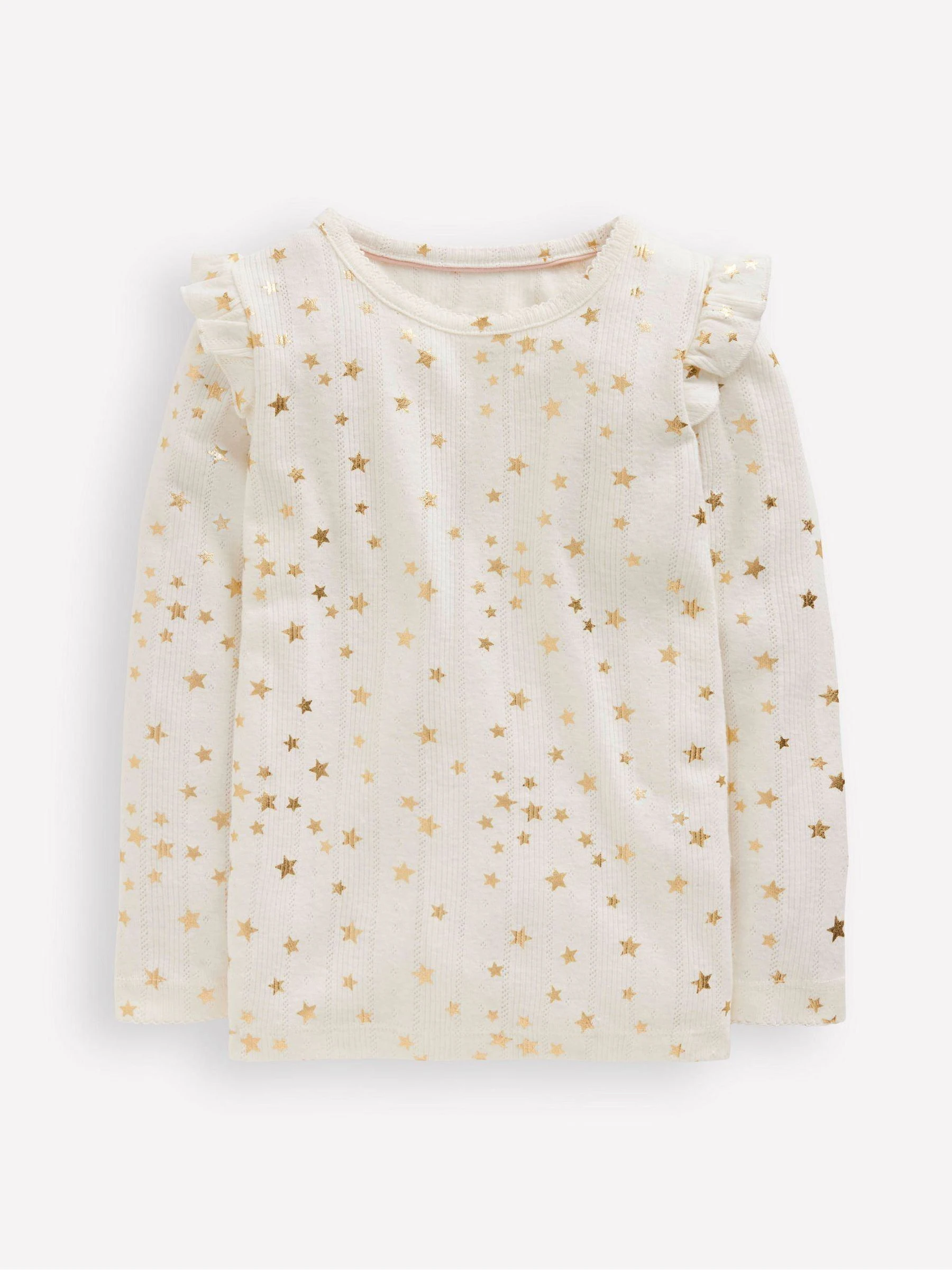 Boden Frill Sleeve Pointelle Top