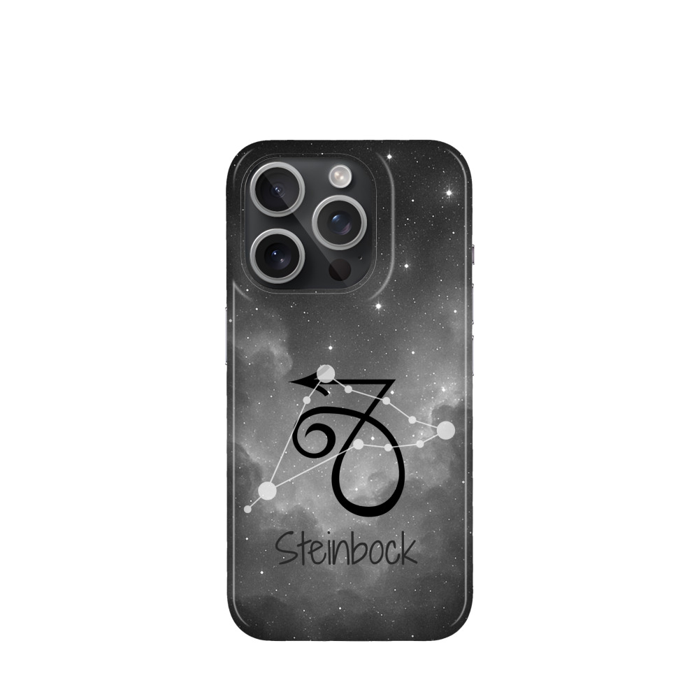 iPhone 15 Pro Kunststoff Hülle Steinbock 4 - Grau