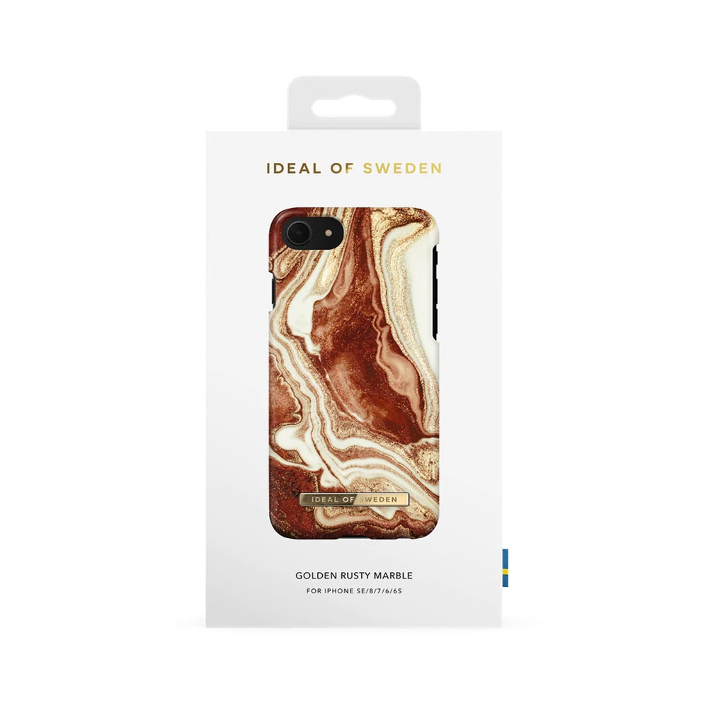 iPhone SE (2022/2020) / 8 / 7 / 6S Hardcase Hülle (IDFCGM19-I7-163) - Golden Rusty Marble