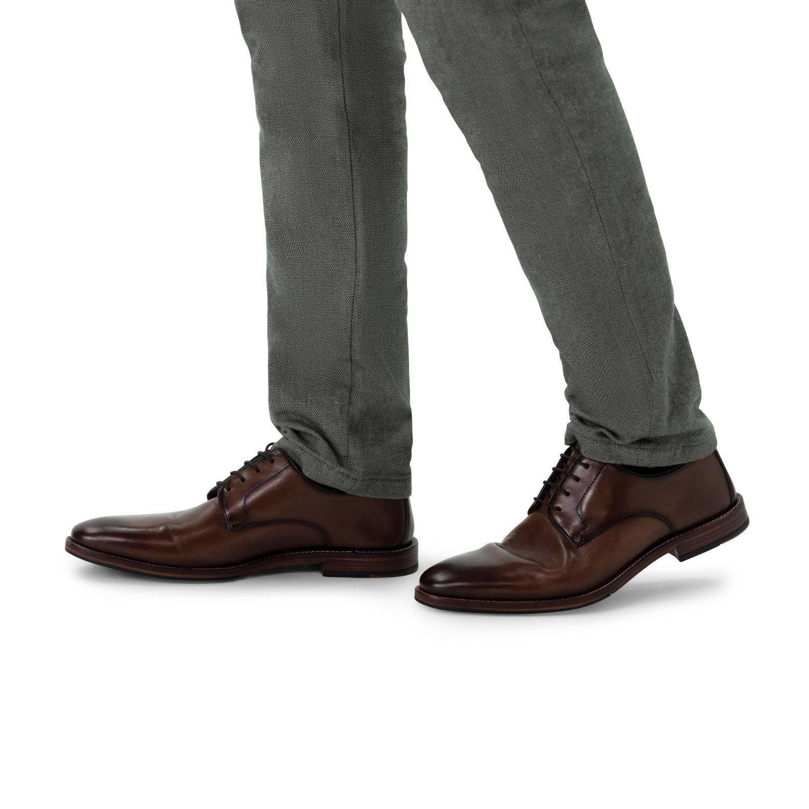 Manfield leren veterschoenen donkerbruin