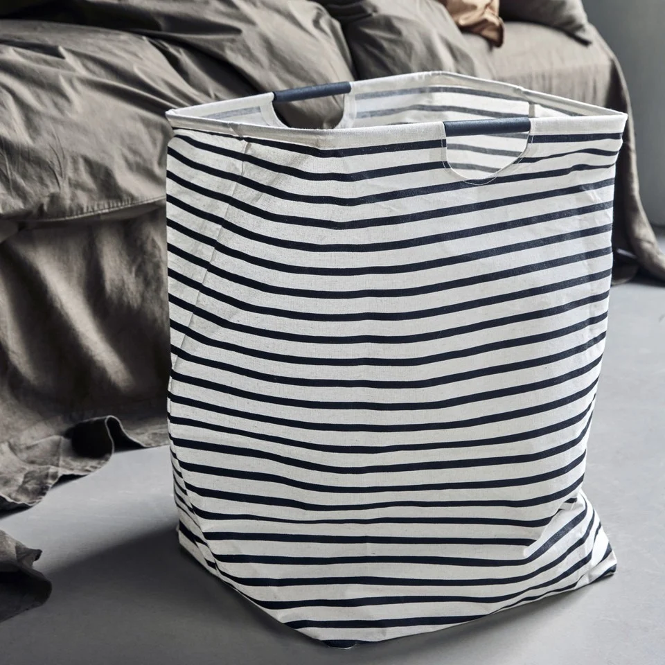 House Doctor - Vasketøjspose, HDstripes - Sort/Hvid - l: 40 cm, w: 40 cm, h: 60 cm