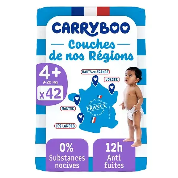 Fraldas Carryboo da nossa região, tamanho 4+ (9-20kg)