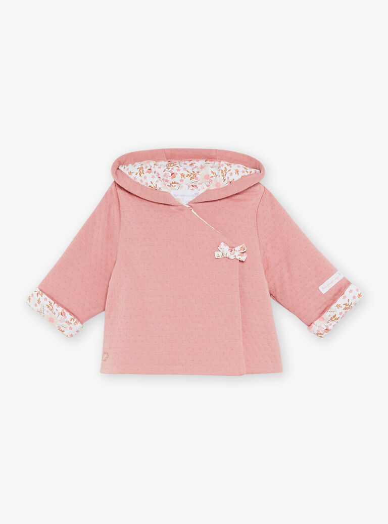 Veste à capuche en tubique rose clair