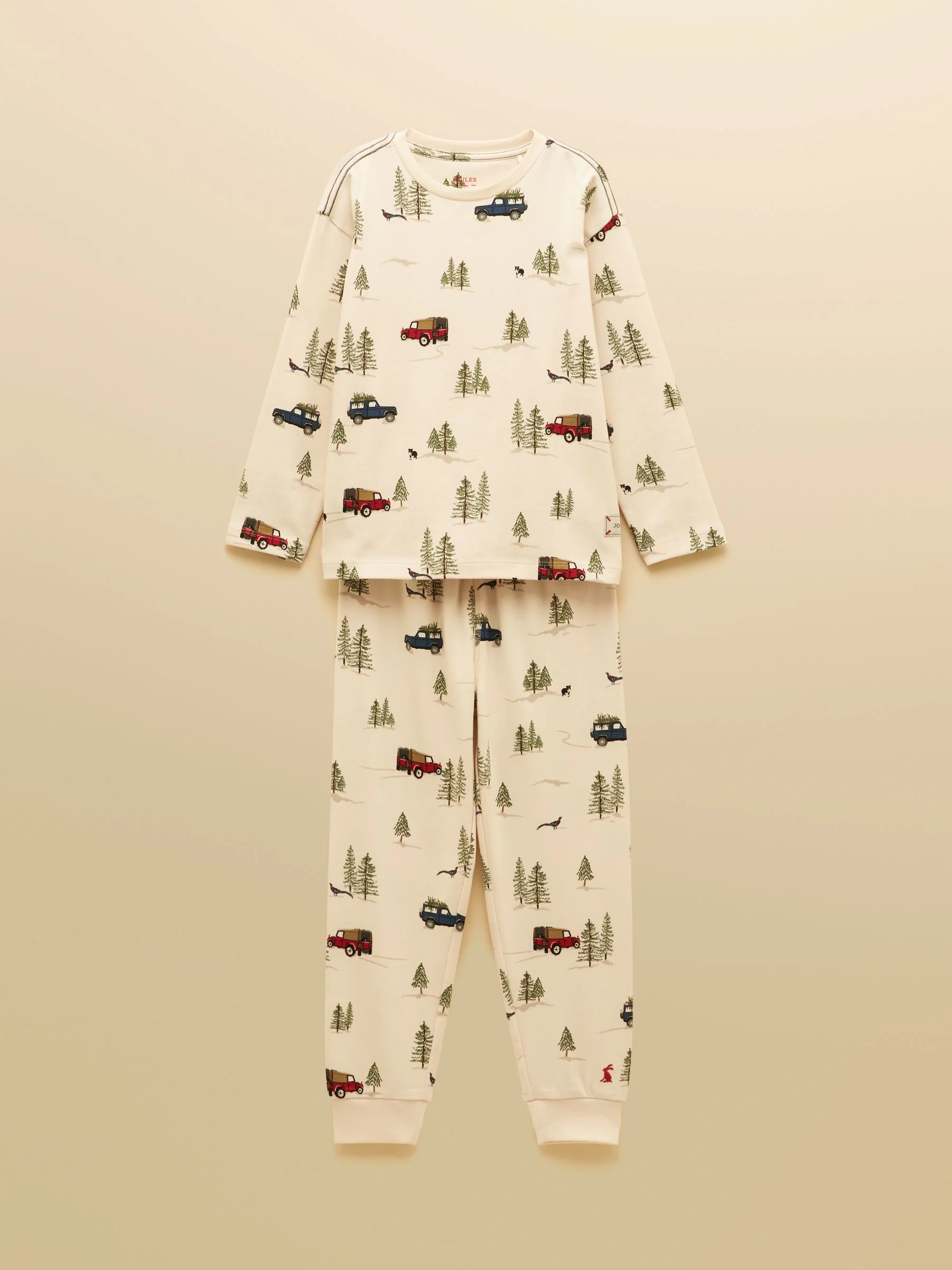 Crème - Joules Boys' Kipwell Long Sleeve Pyjama Set