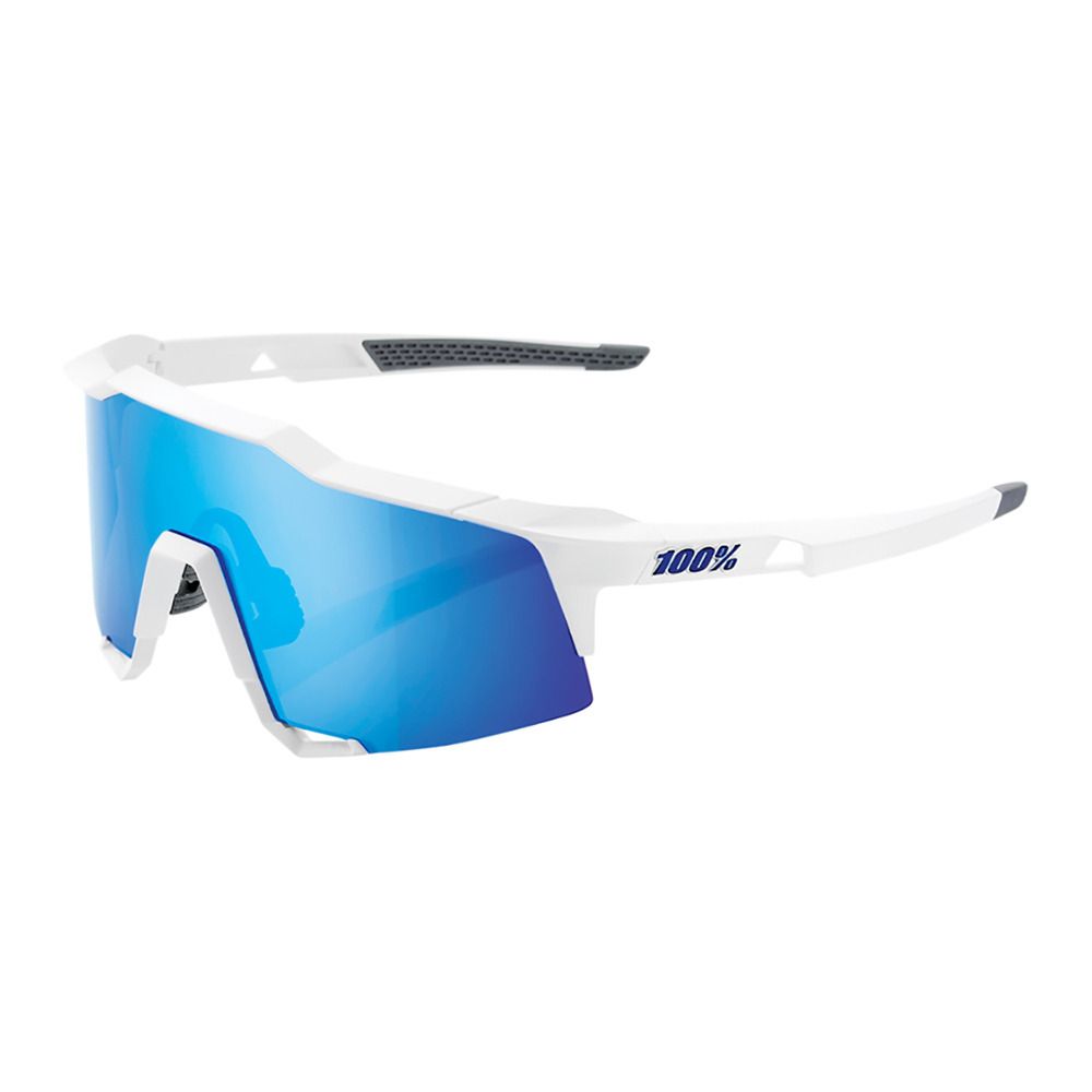 100 percent SPEEDCRAFT - Lunettes de soleil matte white/hiper blue multilayer mirror