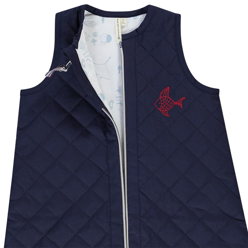 Gigoteuse sans manches matelassée en coton TOG 2,5 - Bleu marine