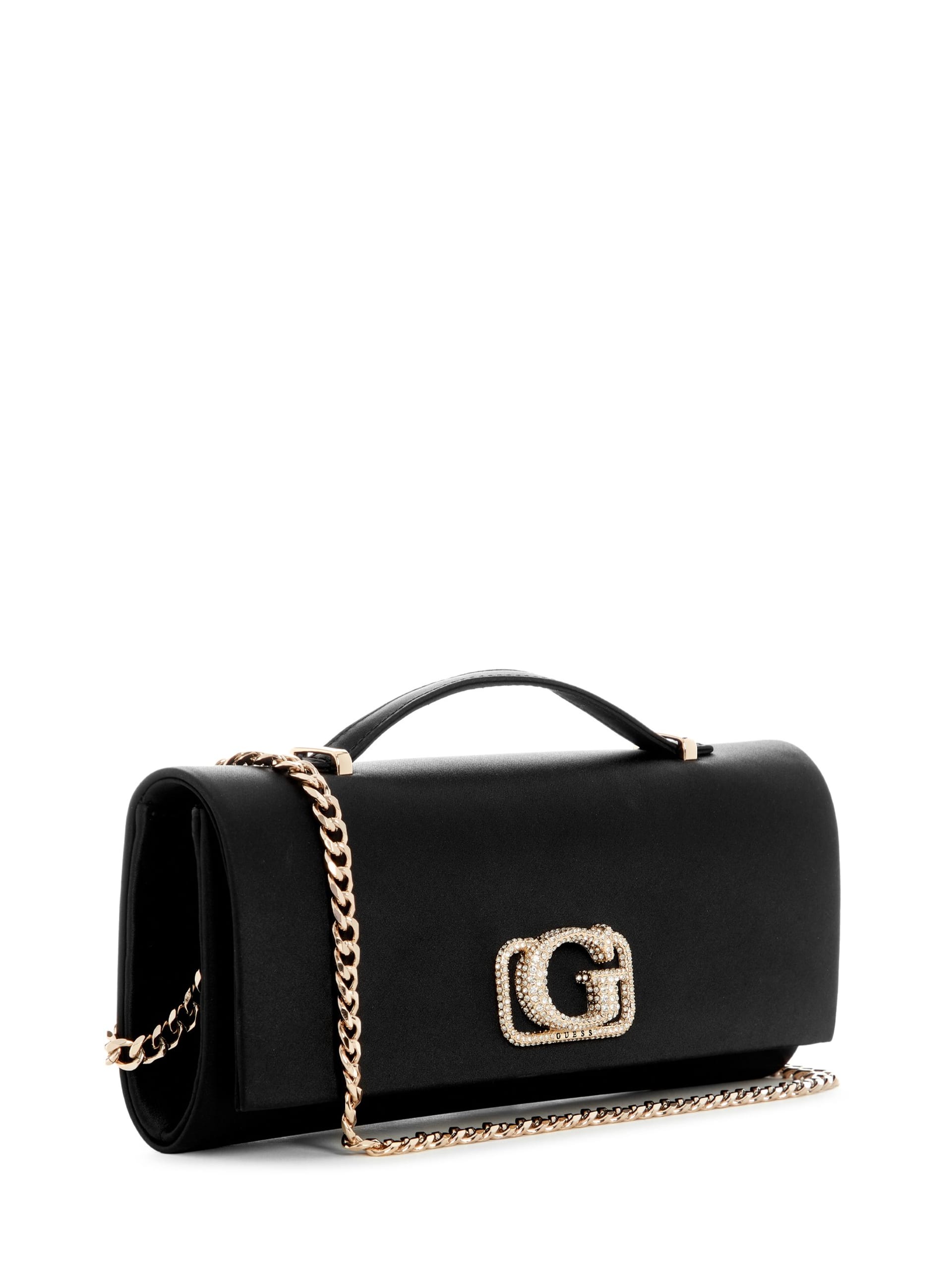 Clutch Zalina de cetim com alça superior