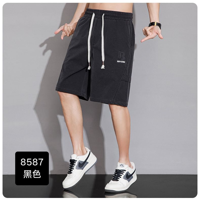 Besto - Cargoshorts met trekkoord in de taille en wijde pijpen