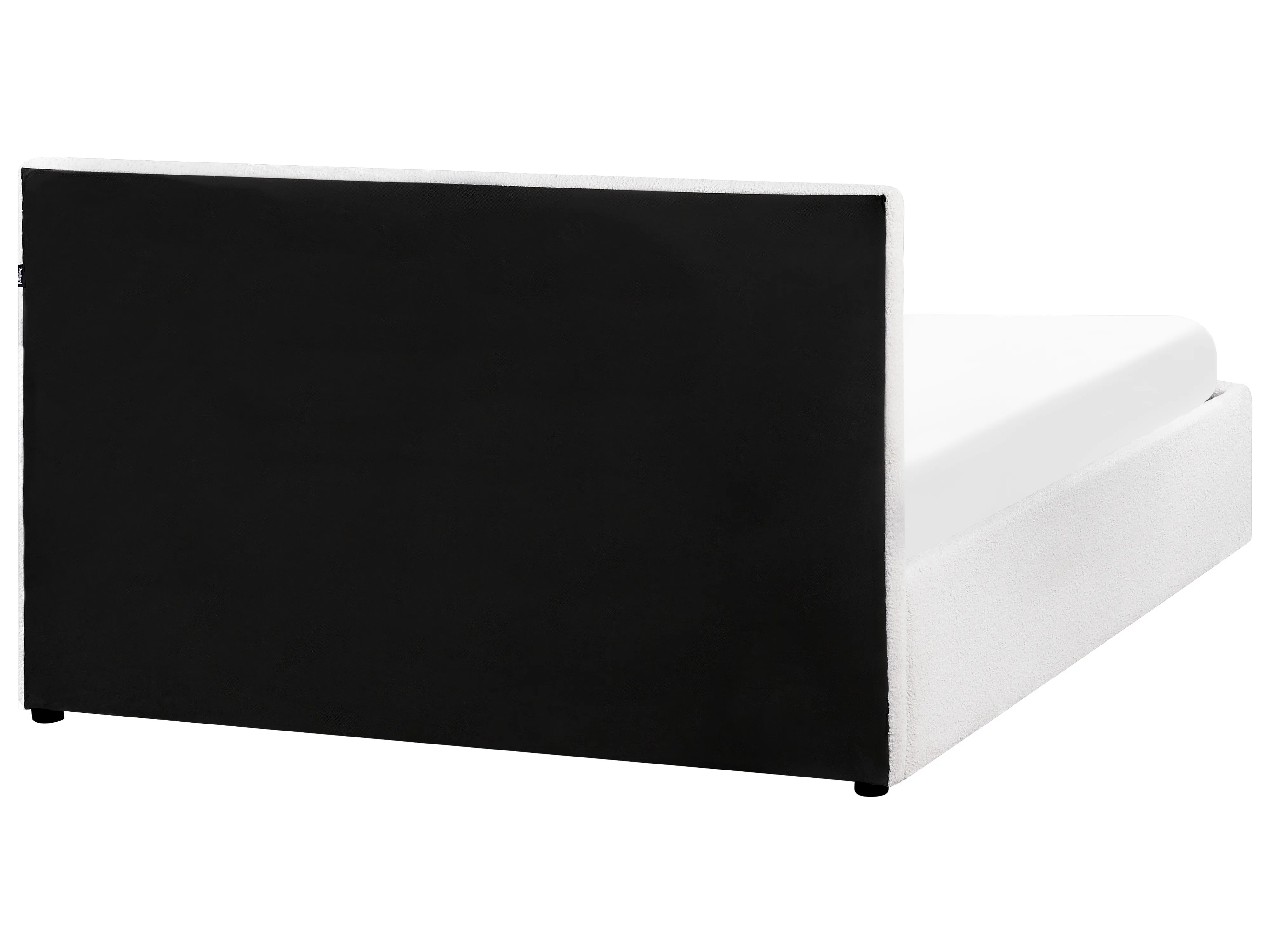 Bed met opbergruimte Bouclé MONTLAUR 140 x 200 cm Wit