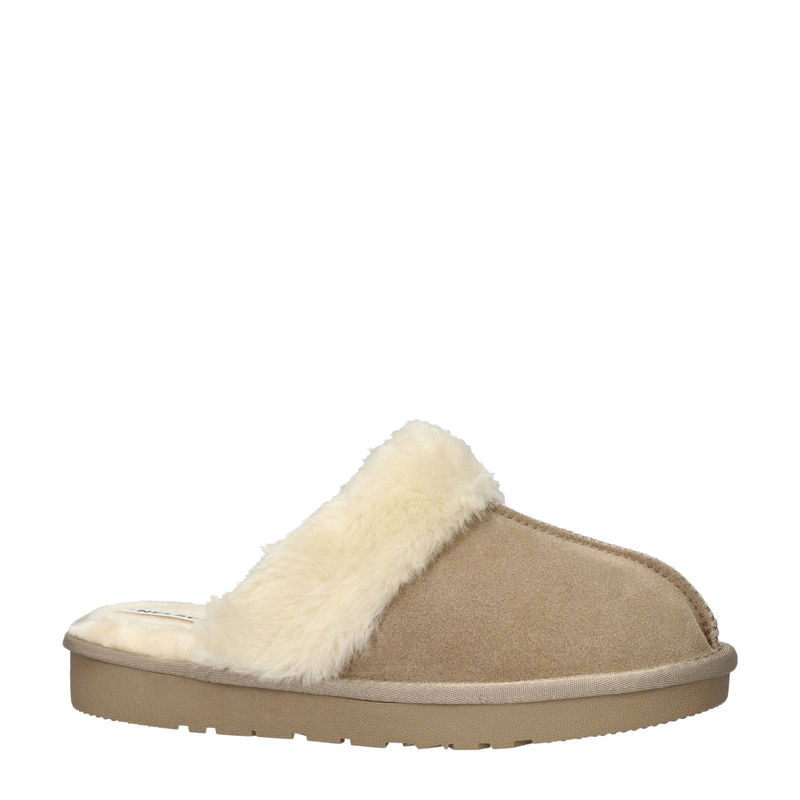 Nelson Home suède pantoffels beige