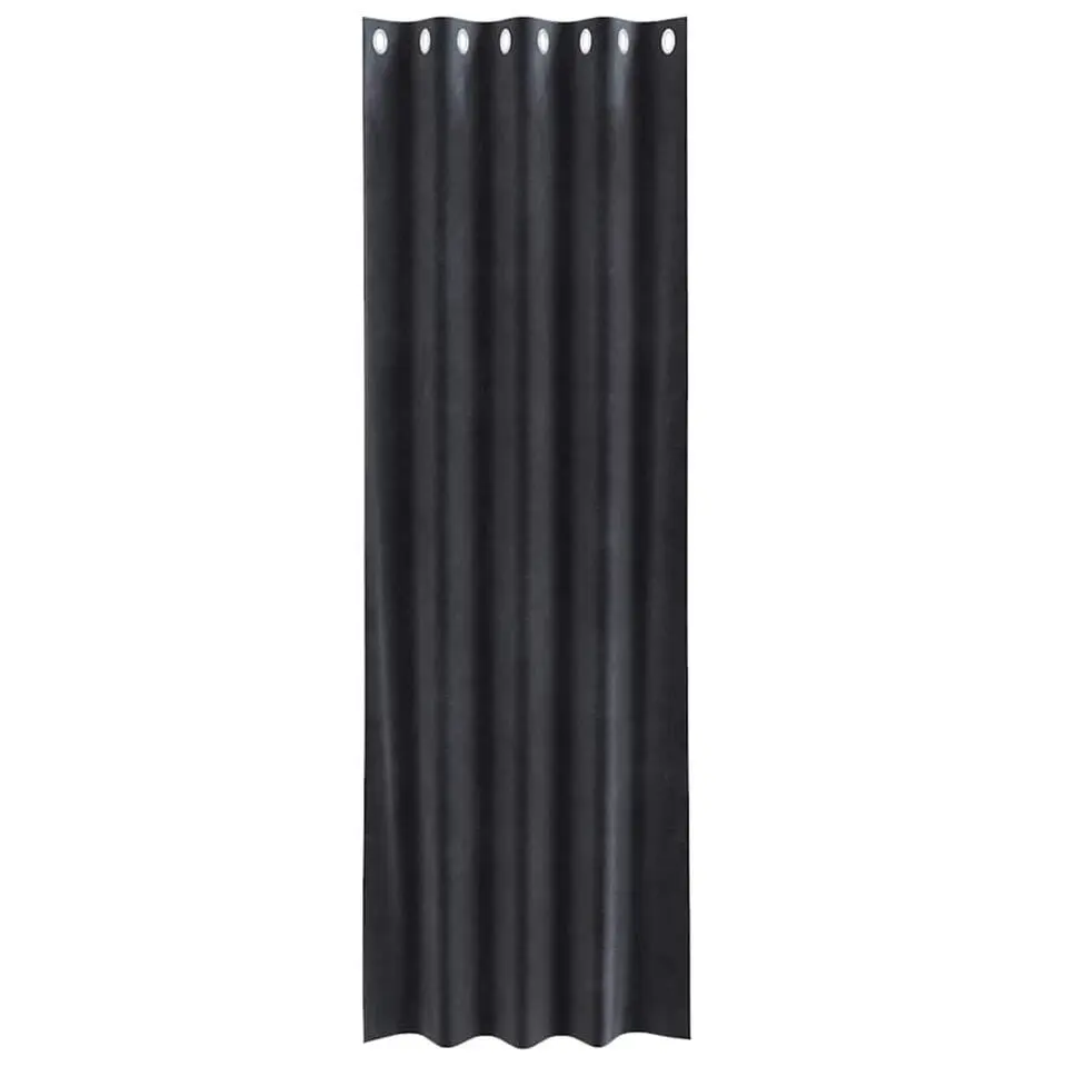 vidaXL Gordijnen met ringen - Donkergrijs - 140x225 cm - Fluweel - 2 Stuks
