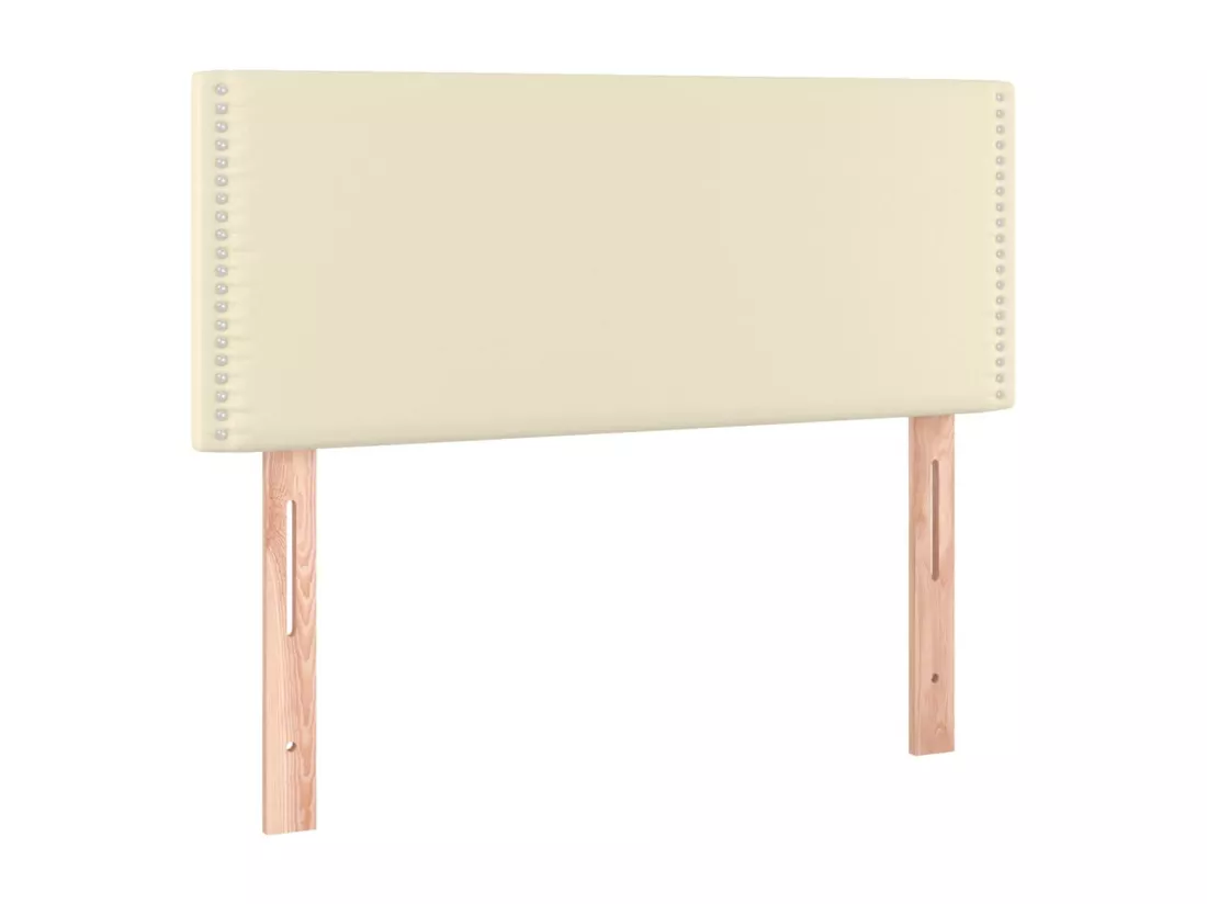 Sommier tapissier avec matelas Crème 100x200cm Similicuir
