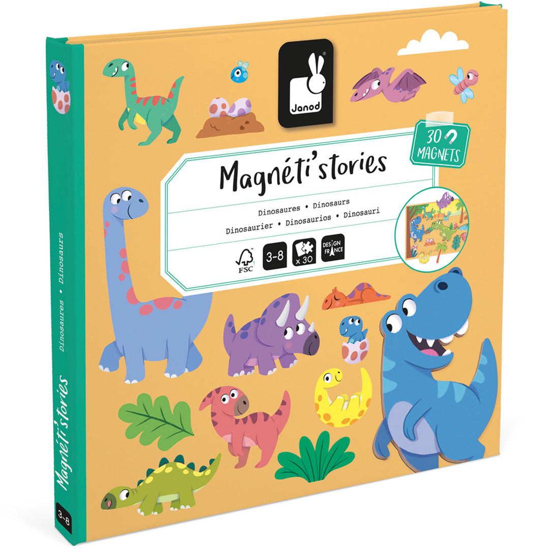 Janod magneetboek magnéti'stories - dinosaurus