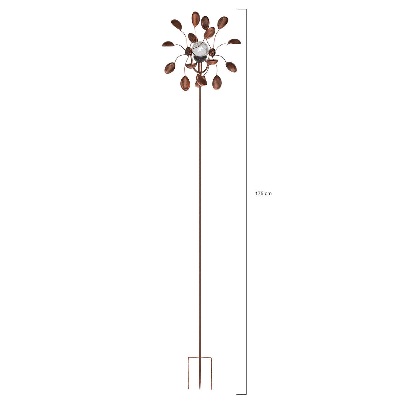 Pratik Garden Eolienne décorative Solaire bronze - 36x18.5x175?cm
