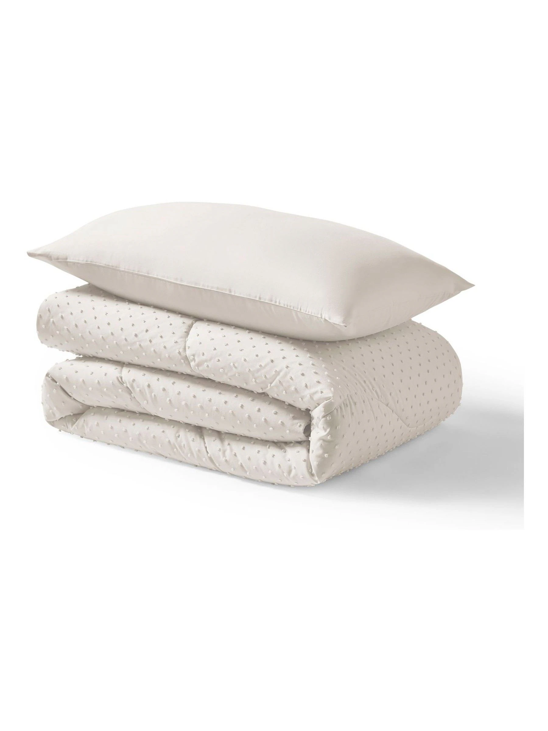 Night Lark Tufted Dot Coverless Duvet and Pillowcase Set
