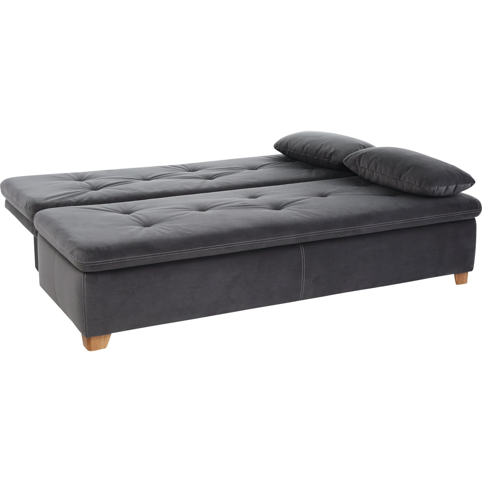 Bettsofa Nadia Stoff grau, Bettkasten
