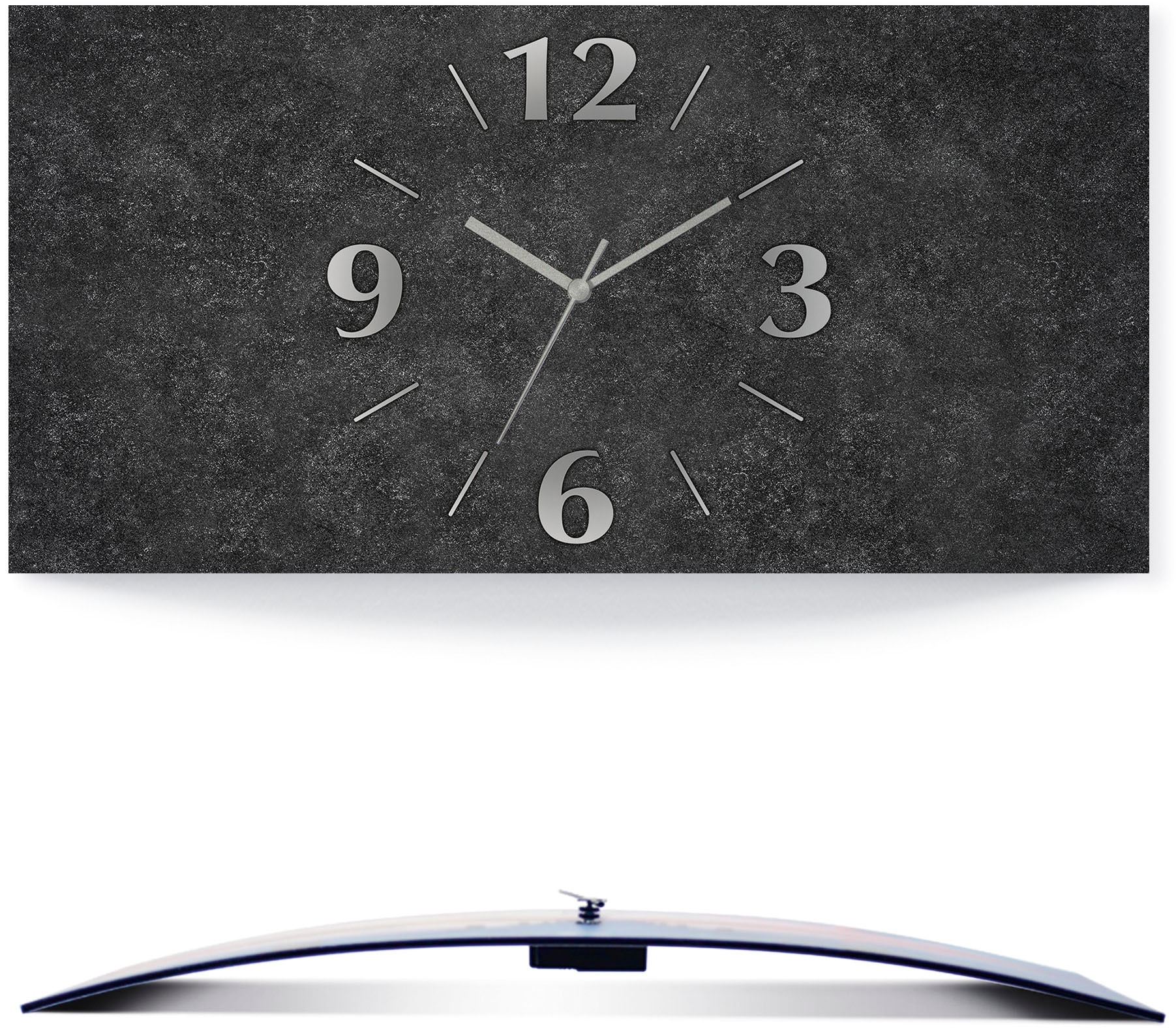 Artland Wanduhr »Granit-Gestein-Anthrazit« 3D Optik gebogen, mit Quarz- oder Funkuhrwerk, versch. Grössen
