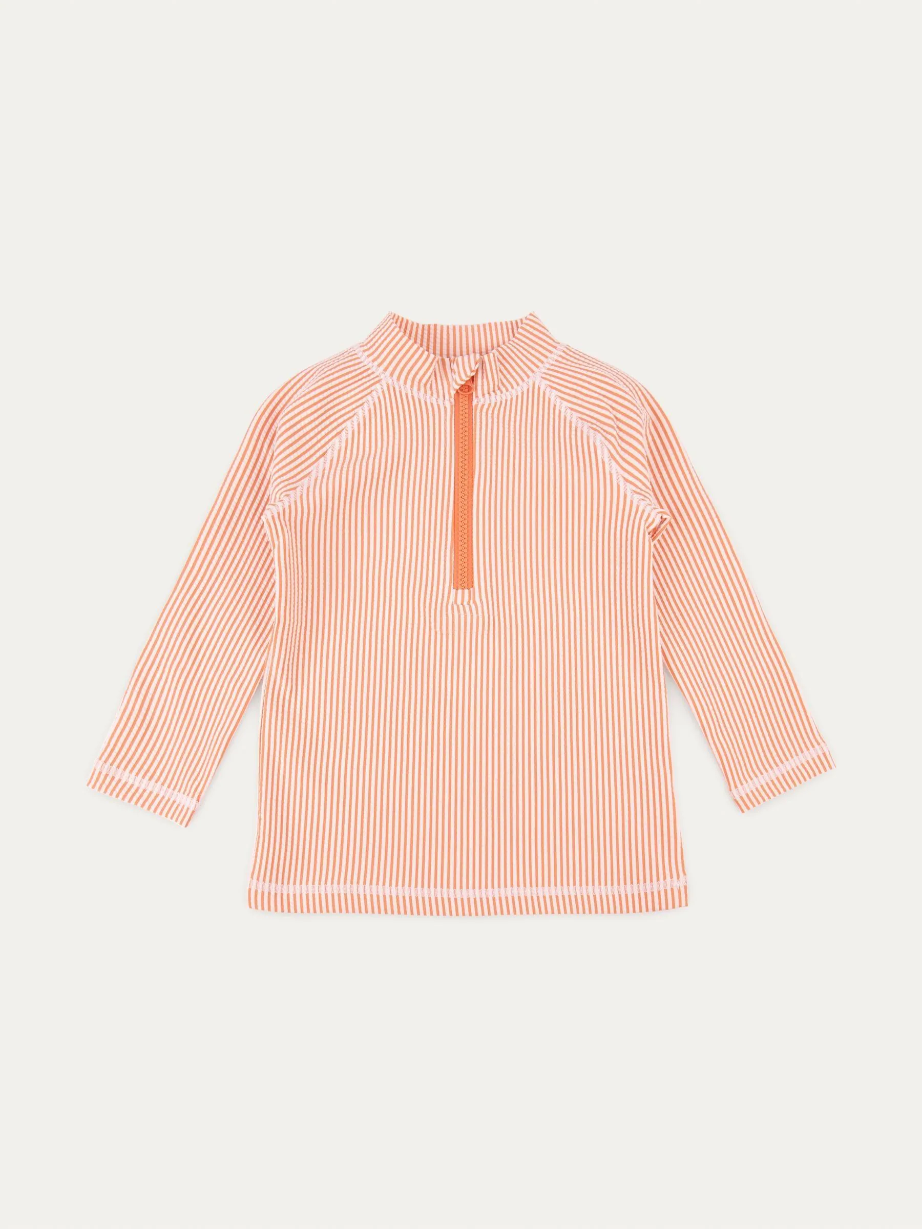 Roze - MORI BY Seersucker Zip-Up Rash Vest