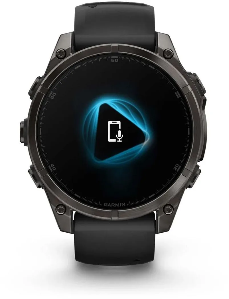 Garmin Fenix 8 Amoled 47mm, Sapphire Carbon Gray DLC Titanium - Black/Pebble Grey Silicone Strap