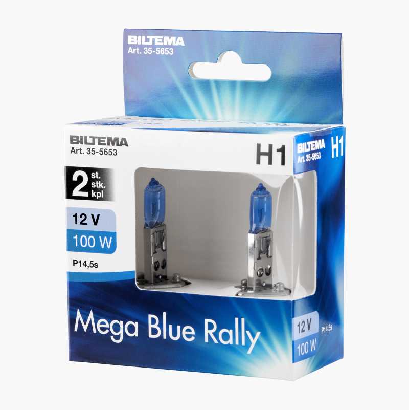 Halogenpære Offroad, Mega blue, H1, 12 V, 100 W, 2 stk.
