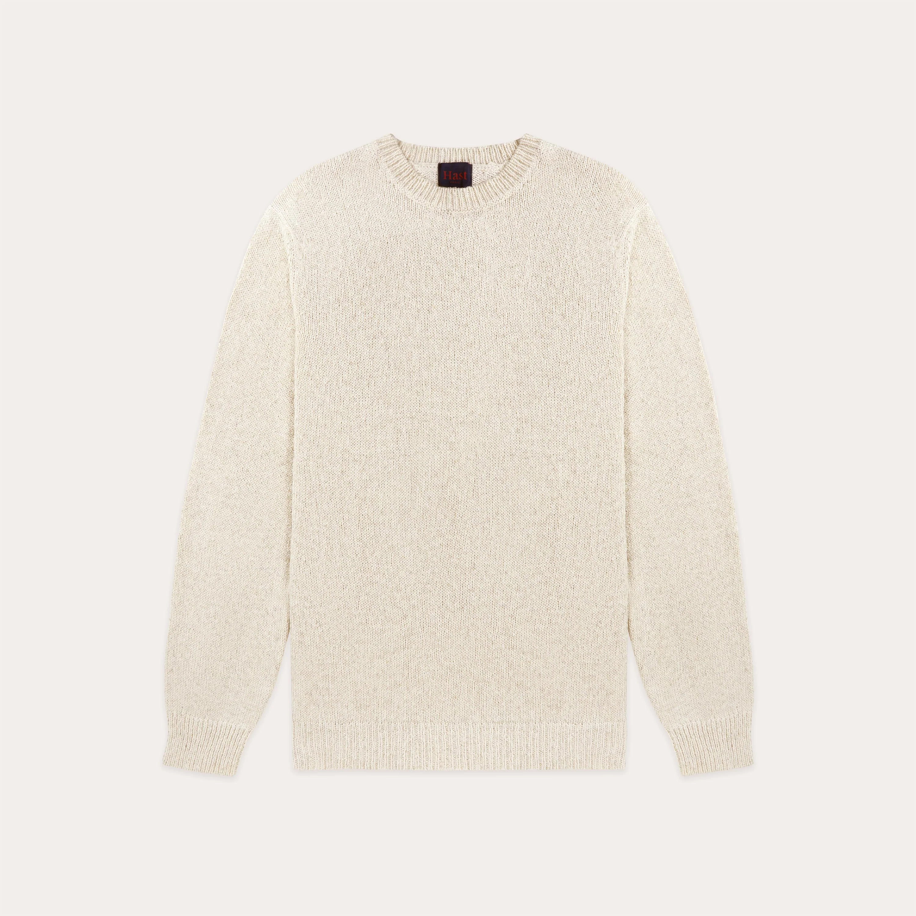 Ecru cotton and linen sweater