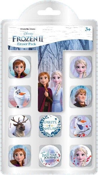 12 stk frozen II runde viskelær frost elsa anna