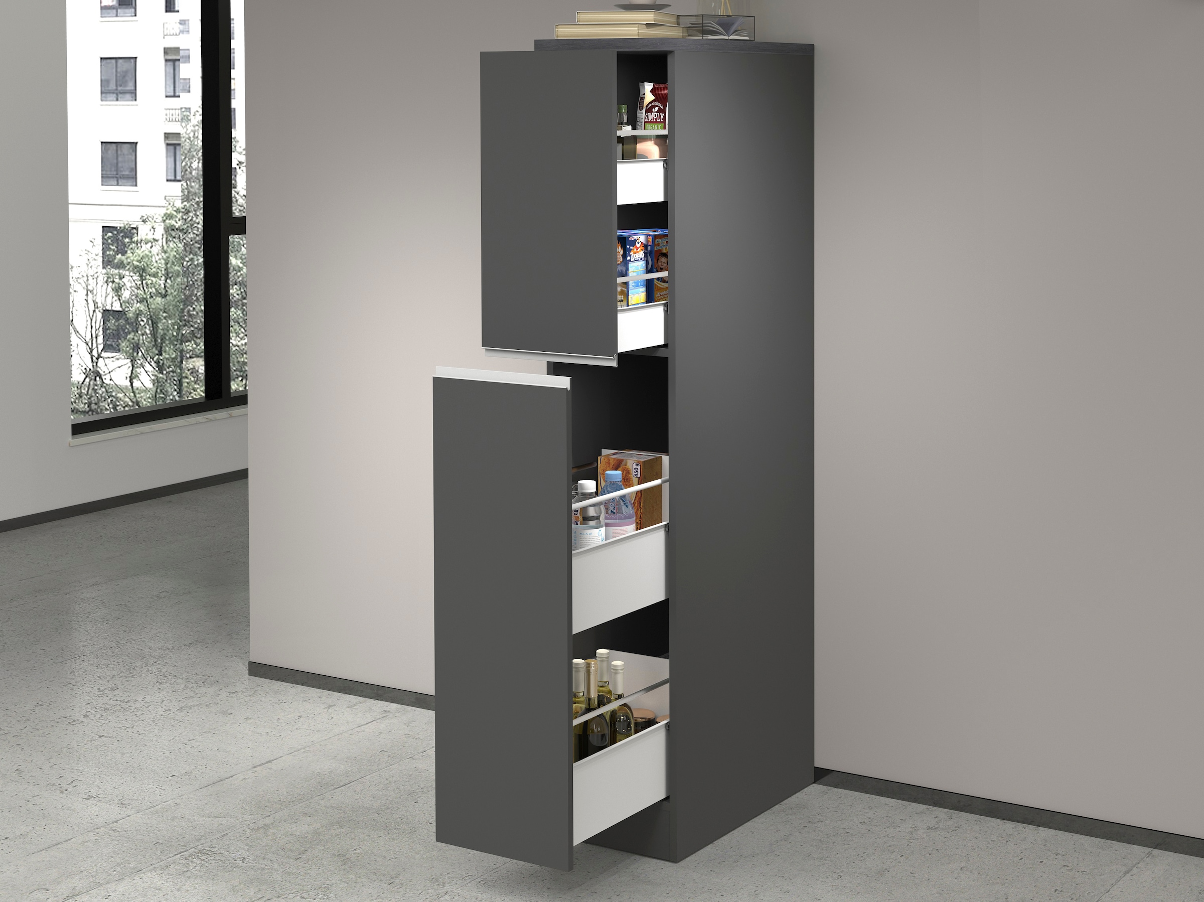 KOCHSTATION Apothekerschrank »KS-Sole« Breite 30 cm, 2 Auszüge, 4 Fächer