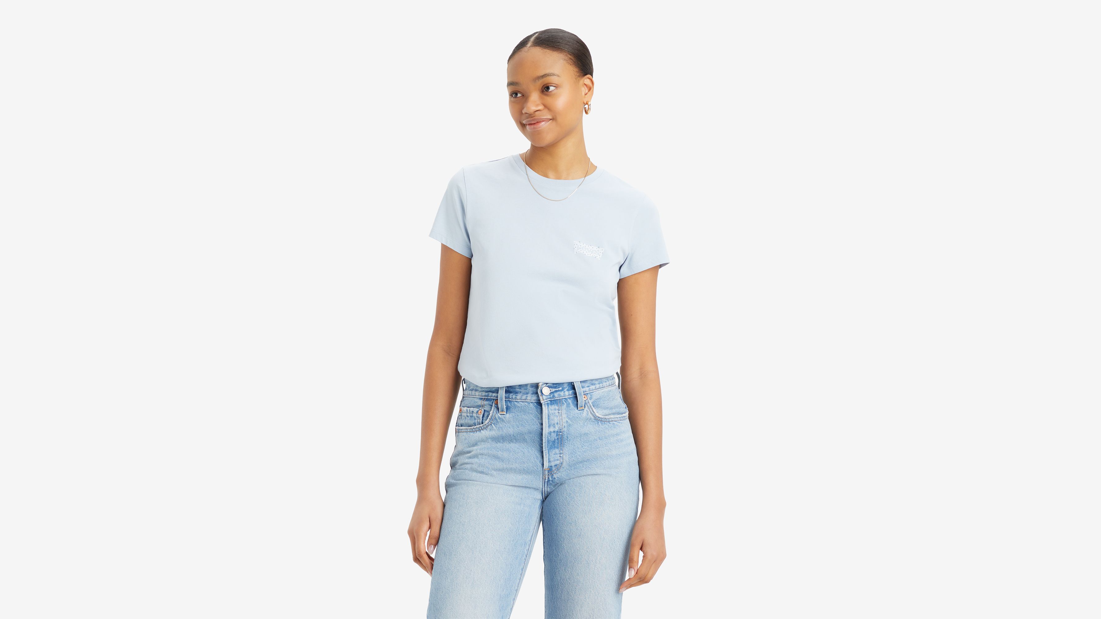 T-shirt Perfect - Holmes Floral Bw Fill Kentucky Blue - Bleu