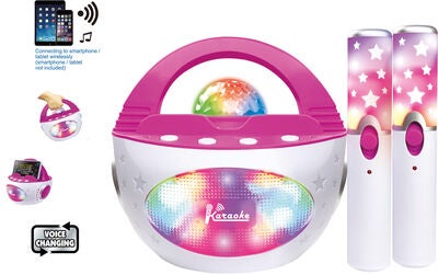 Cloudberry Castle Disko Karaokesett med 2 Trådløse Mikrofoner