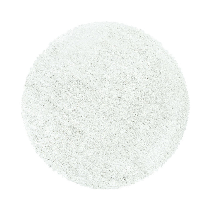 Rond hoogpolig vloerkleed - Fuzzy Wit | Stijlvol