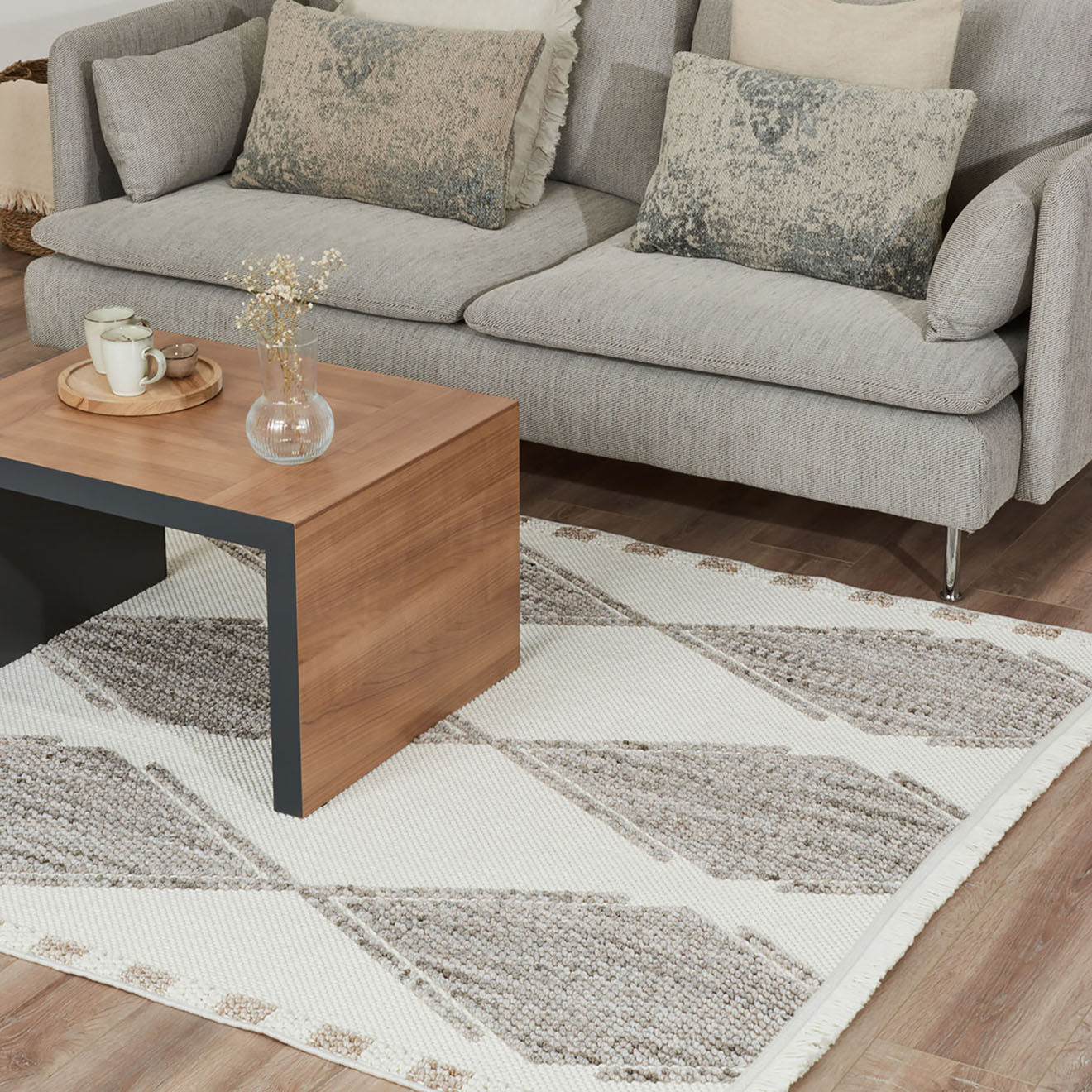 Nazar Rugs Tapis Bali 730 crème - 80x150 cm