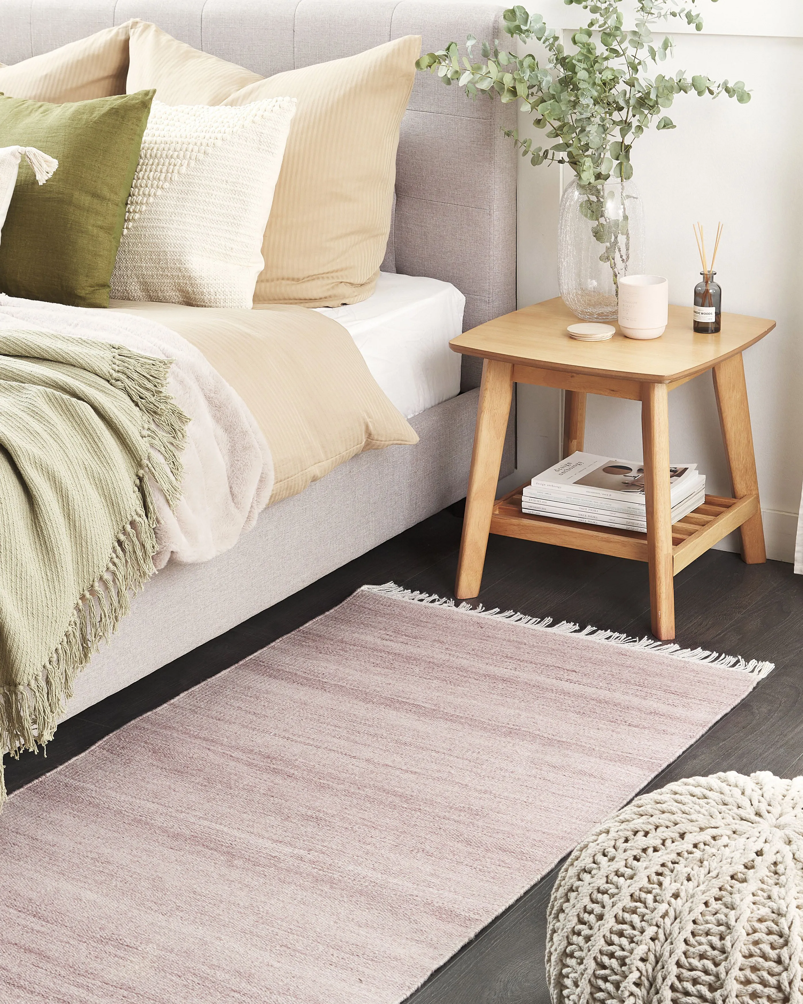 Vloerkleed MALHIA Lichtrood 80 x 150 cm