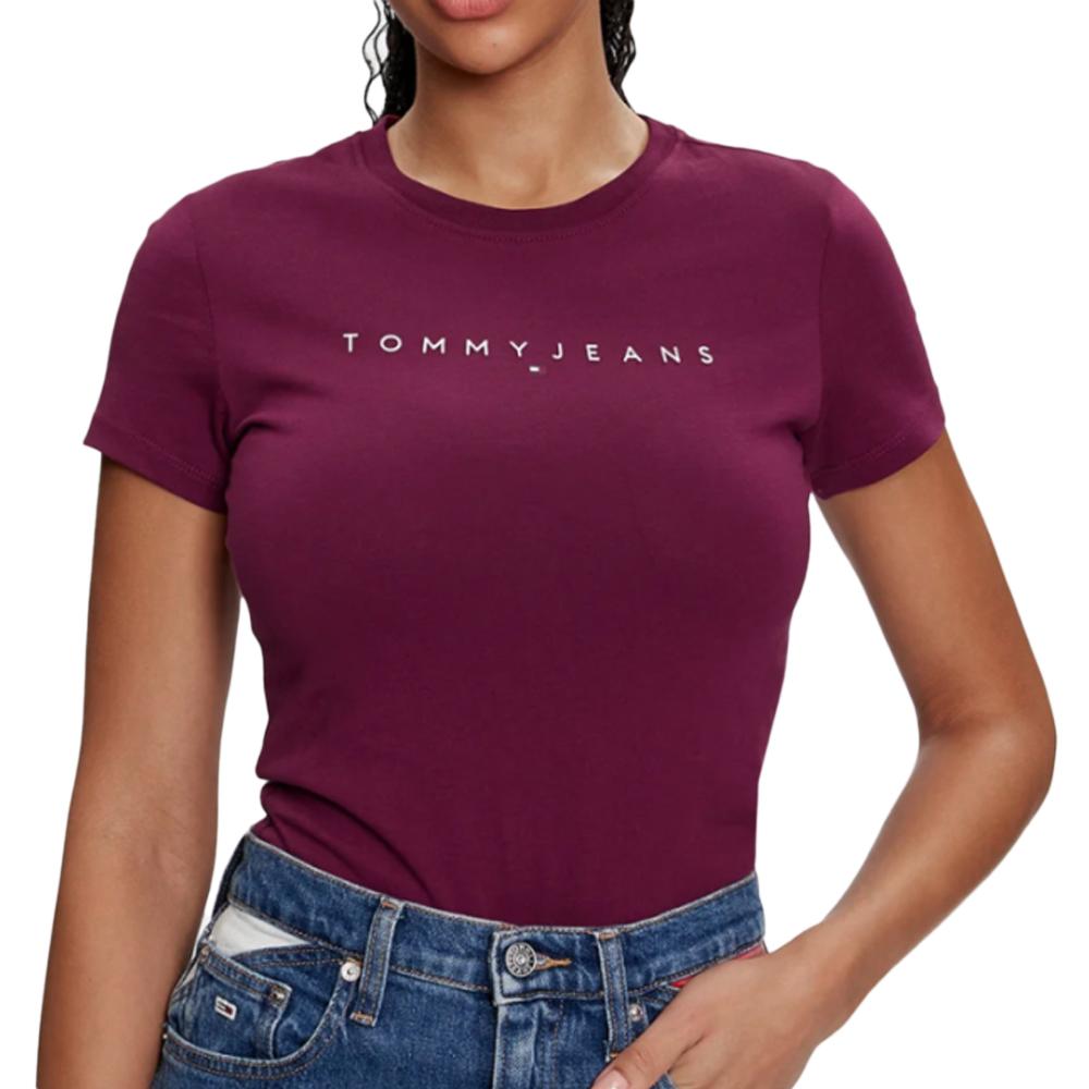 Tommy Hilfiger T-shirt Bordeaux Femme Tommy Hilfiger Linear