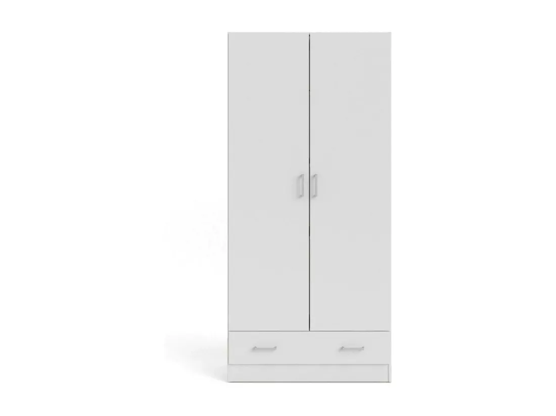 Garde-robe 2 portes Dsban, Meubles de chambre, Penderie de plain-pied, Placard à vêtements, 79x36 h170 cm, Blanc