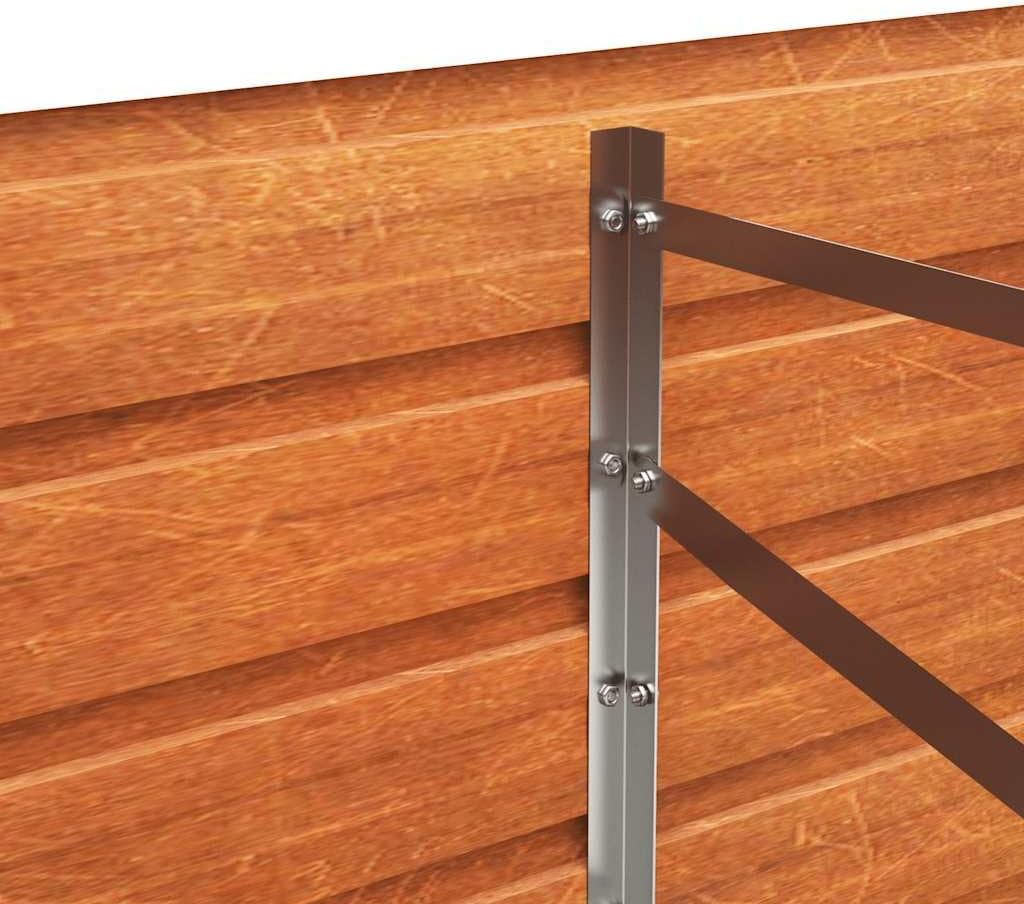 vidaXL Hochbeet, Hochbeet für Garten Balkon Terrasse, Kräuterhochbeet zum Selber Bauen, Gemüsebeet Pflanzkübel aus Metall, Grau Cortenstahl