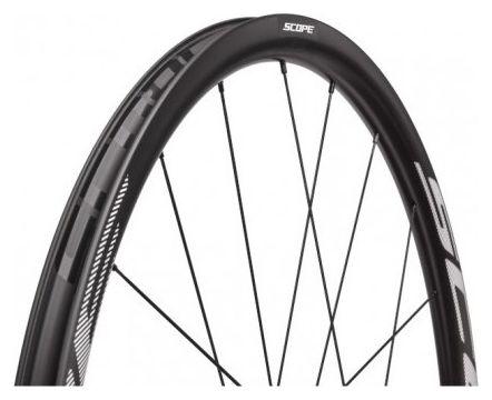 Paire de Roues Scope R3 700c | 12x100 - 12x142 mm | CenterLock | Noir/Blanc