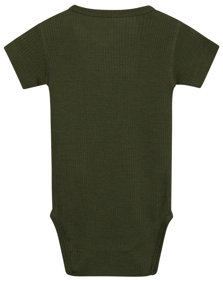 Kurzarm-Body BET mit Wolle in olive