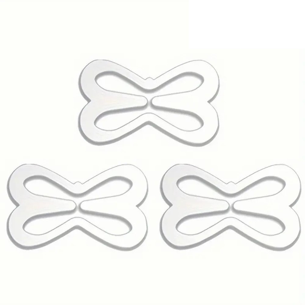 (3er Set) BH Träger Clip Rutschfeste Racerback Strap Klammer Schmetterling Stil - Transparent