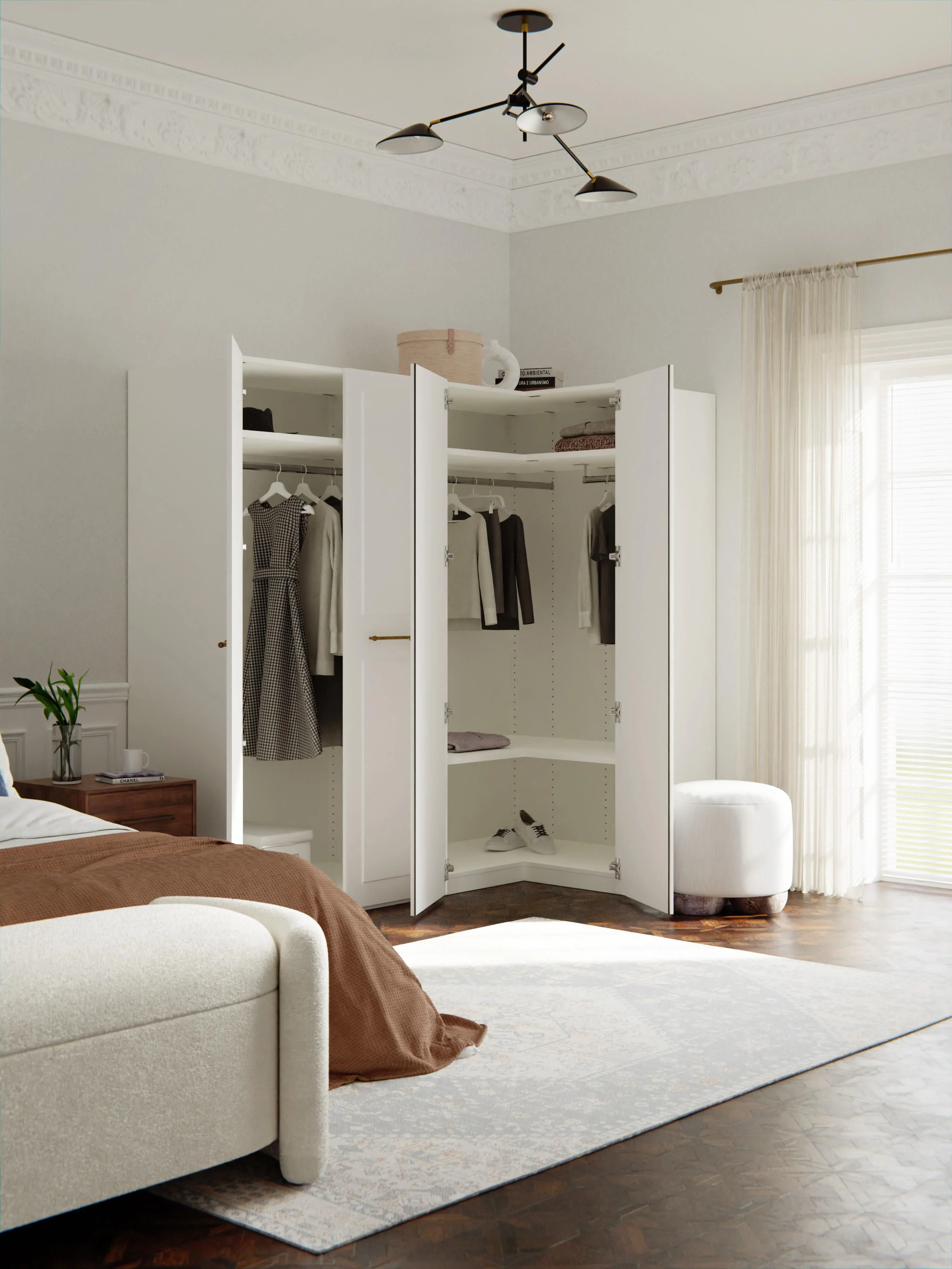 Modulaire hoekkast Charlotte, 215 cm breed, diverse varianten