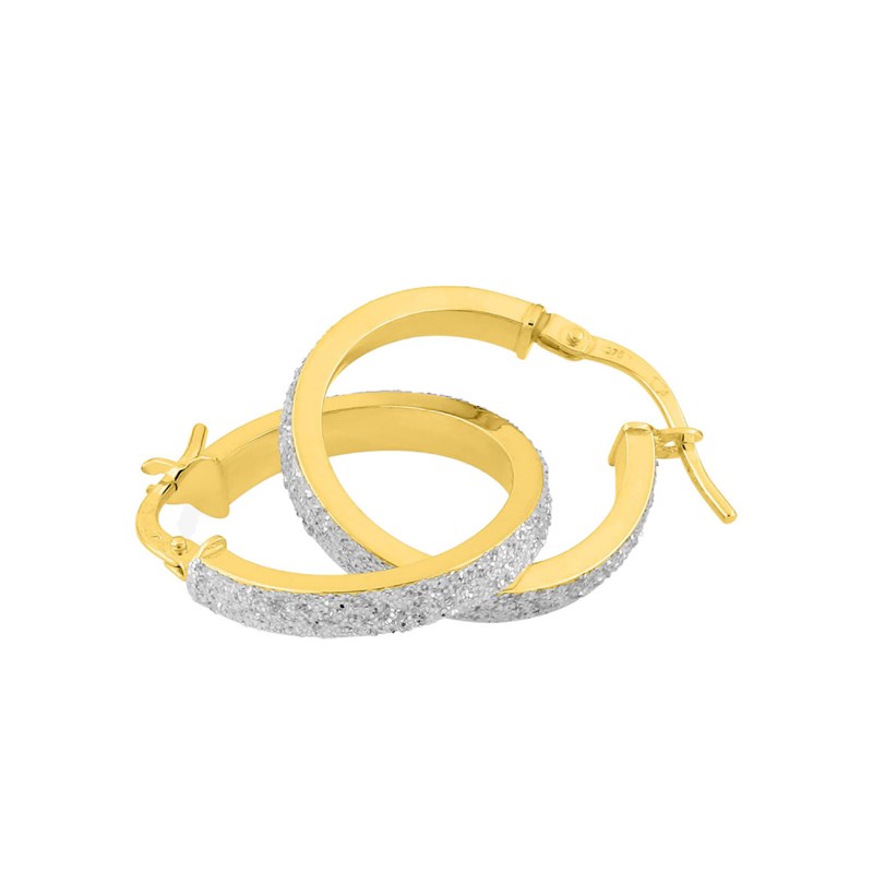 Créoles bicolores Femme - Or 18 Carats - Diamètre 15mm