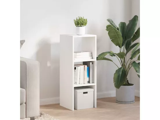 Bibliothèque empilable blanc 30x30x80 cm bois d'ingénierie