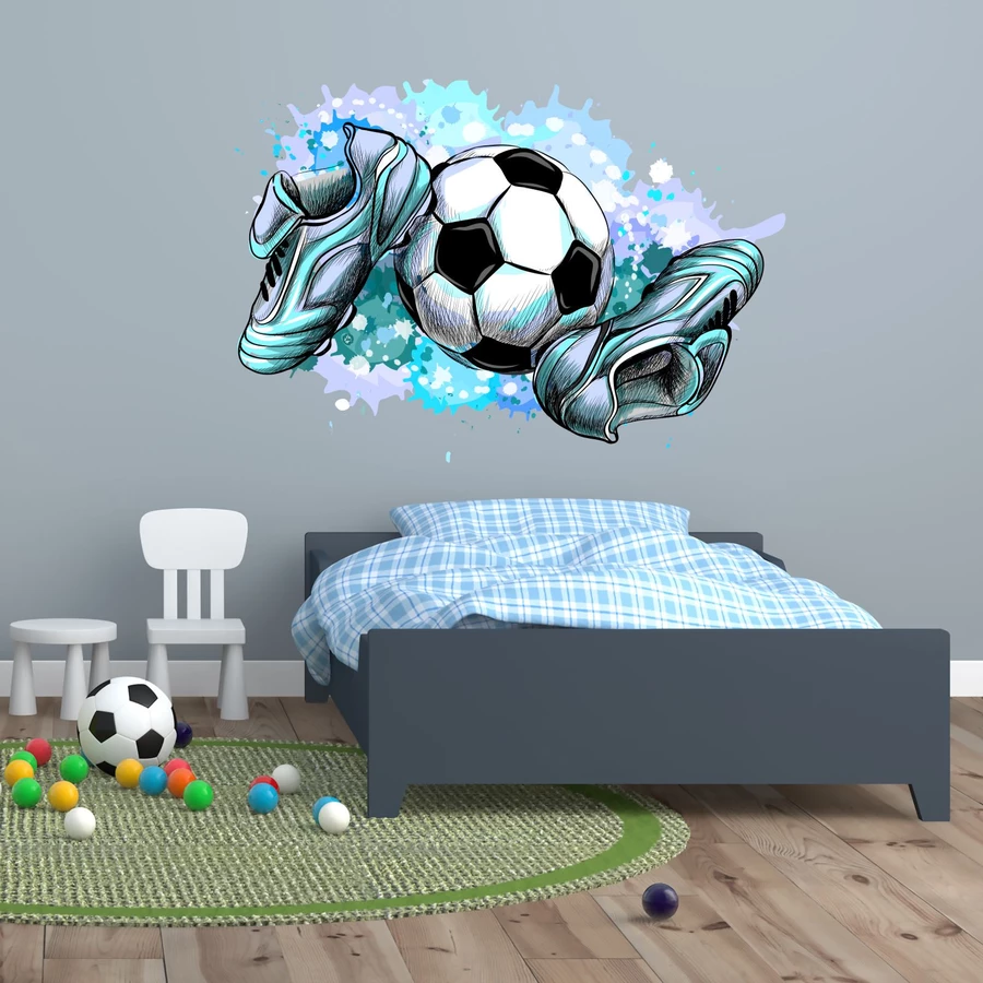Nikima Wandtattoo 187 Fussballschuhe und Ball in 4 vers. Größen bunt